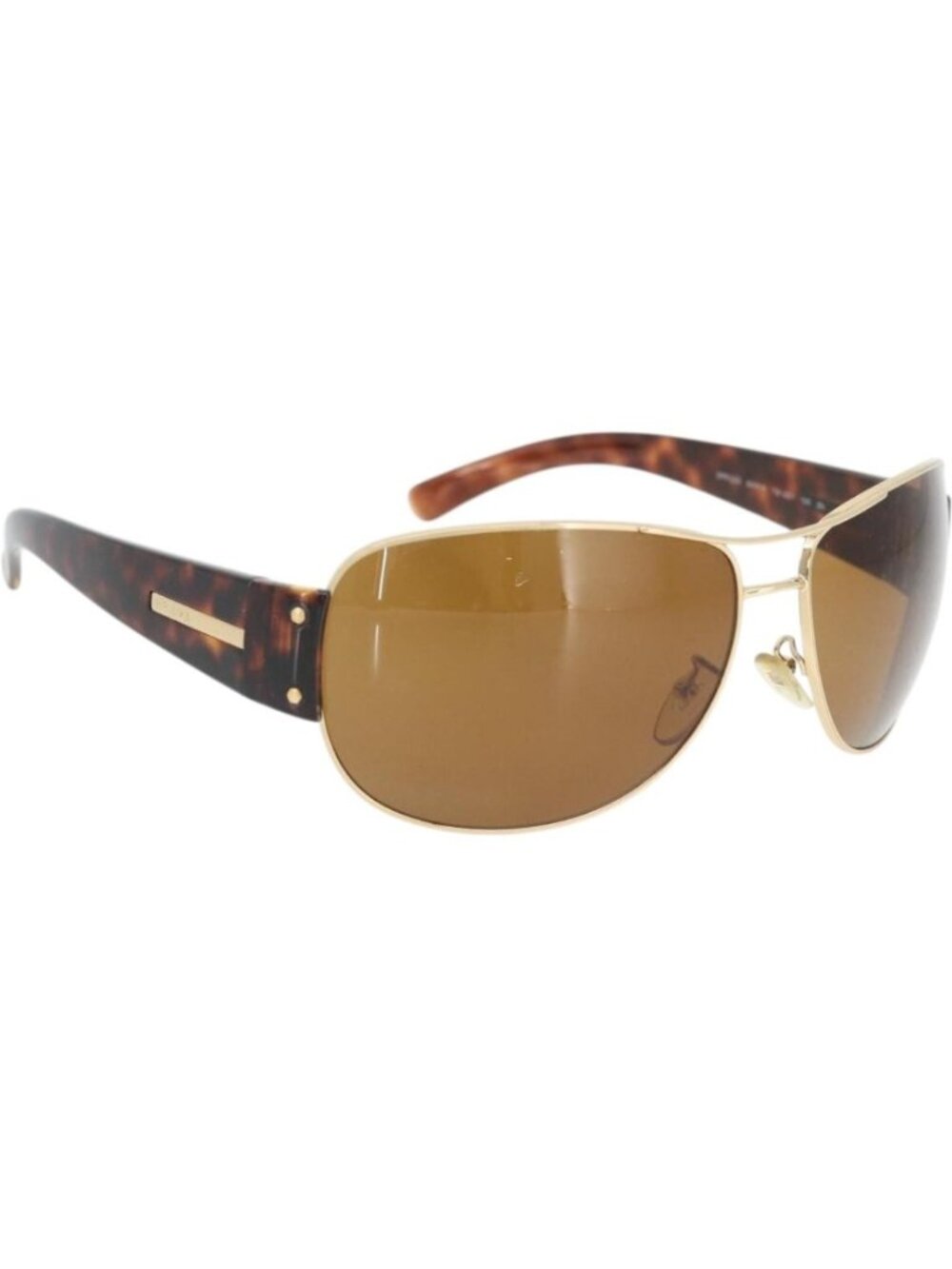 PRADA Tortoise Pattern Sunglasses Plastic Brown Gold